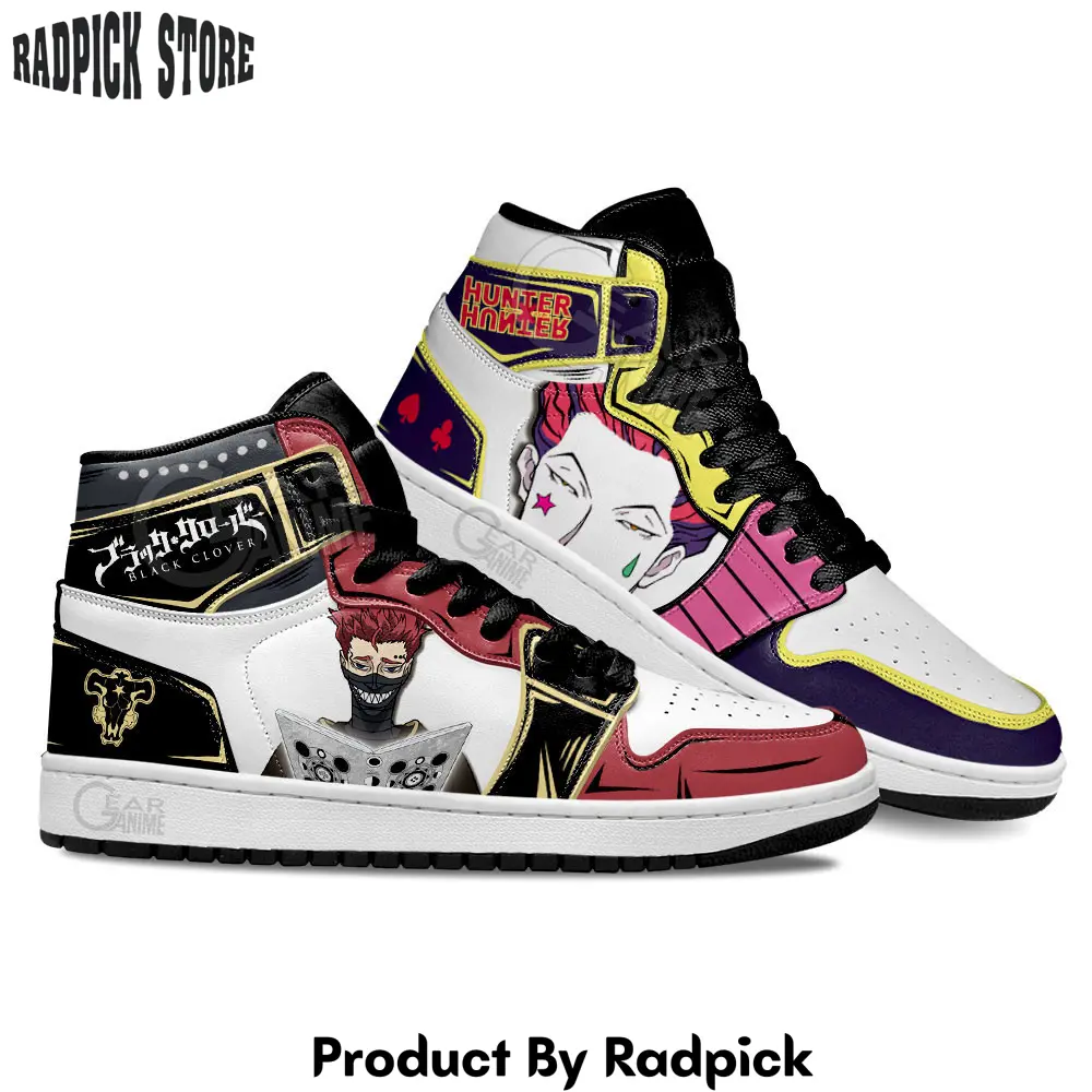 Hisoka and zora air jordan high top sneakers custom mixed anime  rp0248170
